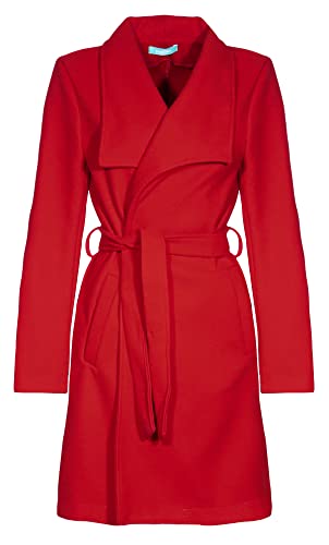 malito Damen Trenchcoat | schicker Wintermantel | klassische Jacke | einfarbiger Herbstmantel 15142 (rot, XXL)