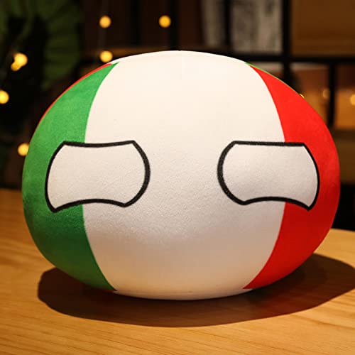 Country Ball Plüschtier, Polandball Gefüllte Weiche Puppe, Countryball UDSSR Usa Frankreich Italien Plüschkissen, Kinder Erwachsene Frauen (30 cm) Italien