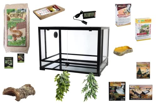 M&S Reptilien Komplettset Deluxe: Für Landschildkröten (120cm Länge) Terrarium mit Holz-Terrarium