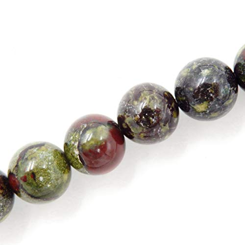 Fukugems Naturstein perlen für schmuckherstellung, verkauft pro Bag 5 Stränge Innen, Russia Bloodstone 4mm