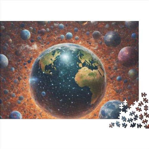 Extragalaktischer Raum 1000 Teile Puzzles Shaped Premium Wooden Puzzle Sci Fi Theme,Birthday Present,Wall Kunst for Adults Difficult and Challenge Gifts 1000pcs (75x50cm)