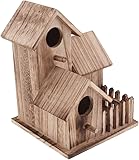 Vogelhaus Box Habitat Roosting Pocket,Exclusive Wooden Bird Table House Bird Feeder Feeding House Station - Wood,2