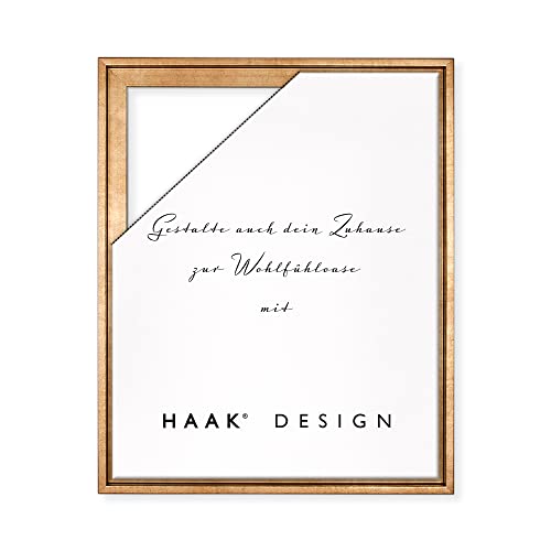 HaakDesign Schattenfugenrahmen Levi in Blattgold 70 X 90 cm für Keilrahmenbilder und Leinwände Glanz Edition