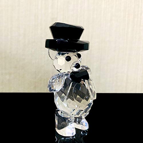 Exquisite Kristall Gentleman Bär Figuren Ornament Glasbär Briefbeschwerer Sammlung Home Tischdekoration Kinder Gunst Geschenk