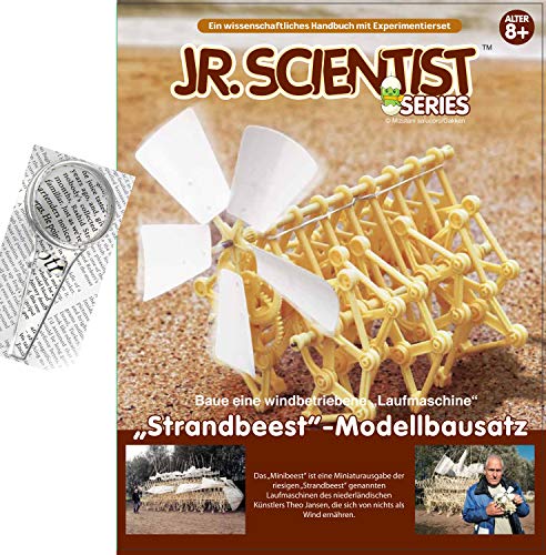 Strandbeest Bausatz mit Lehrbuch Windmühle mit extra Technikerhandlupe Theo Jansen