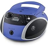 Grundig GPR1100 GRB 3000 BT Tragbare Radio Boombox mit Bluetooth Blau/Silber ,