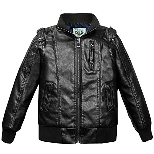 Muium(TM) Kinder Jacket Mantel Kurzjacke Bikerjacke Lederjacke Mädchen Boy Outwear Ledermantel Kurze Kleidung Coole Langarm Reißverschluss