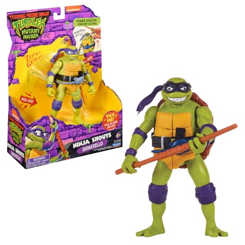 Turtles Mutant Mayhem Donatello Schildkröte im Action-Format, 15 cm, mit Sound-Effekten und mechanischer Kampffunktion, für Kinder bis 4 Jahre alt, Giochi Preziosi