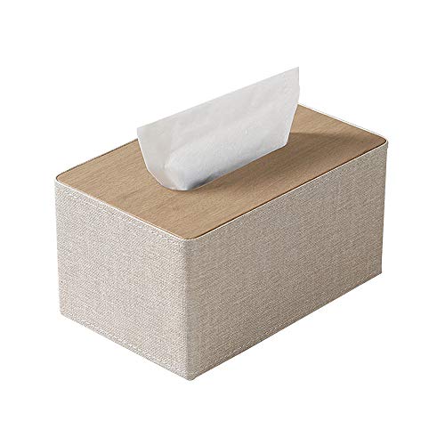 ZXGQF Tissue Box Rechteckiger Papierhandtuchhalter Für Zuhause BüroAuto Dekoration Tissue Box Halter, Stoff Beige