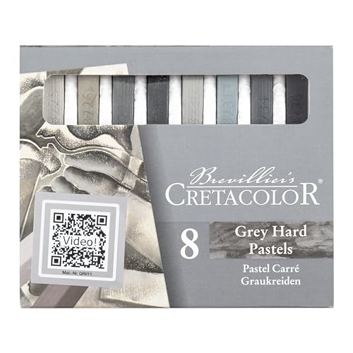 CRETACOLOR Grey Hand Pastels, Graukreiden, 8 Stück