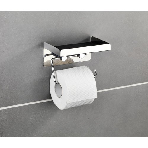 WENKO Toilettenpapierhalter »2 in 1«, Edelstahl, Edelstahlfarben - silberfarben 2