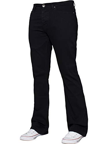 Enzo Herren Bootcut Jeans, Schwarz , 28 W/32 L