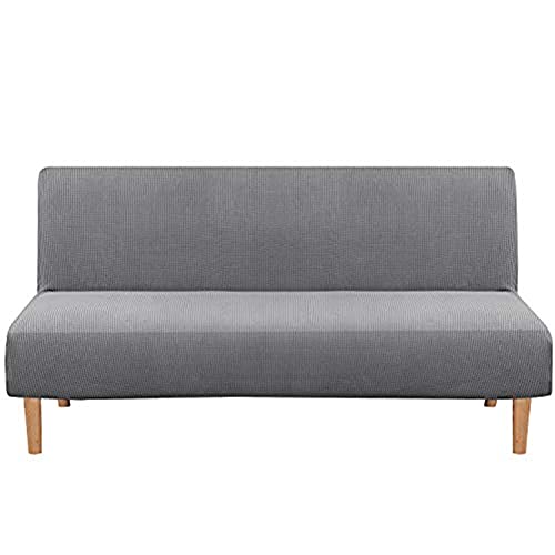 BXFUL Elastischer Sofabezug Ohne Armlehne Sofaüberwurf Sofabezug Armlose Antirutsch Sofahusse Couch überzug für Klappcouch ohne Armlehnen (Hellgrau)