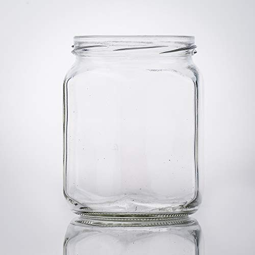 Flaschenbauer- 15x Sechskantgläser 287ml inkl. Eines silbernen Twist-Off Verschluss als Einmachglas, zur Aufbewahrung von Gewürzen oder als Honigglas.