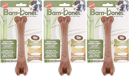 SPOT Bambones Bacon Bone 7.25 Inch Chew Toy for Dogs - 3 Pack