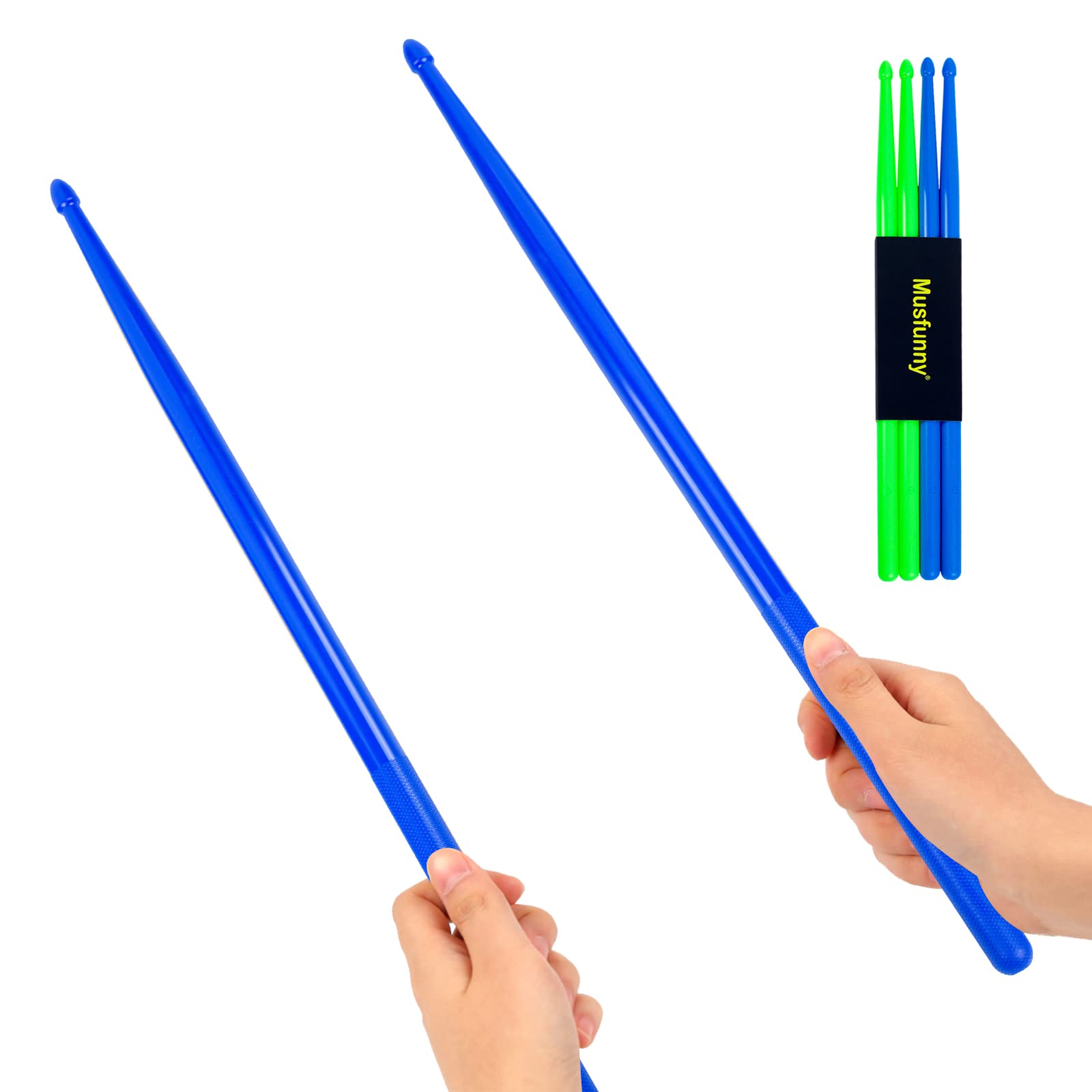 Drumsticks für Trommelstöcke, leicht, langlebig, Kunststoff, 5 A, 2 Paar 2 Paar Nylon.