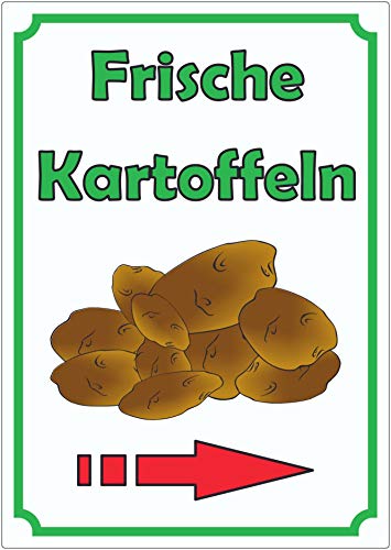 Werbeaufkleber Aufkleber Kartoffeln Hochkant mit Pfeil rechts A2 (420x594mm)