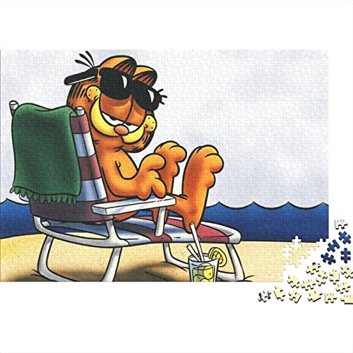Puzzle 1000 Teile Garfield,Cartoon Puzzles Für Erwachsene Jugendliche,unmögliches Puzzle Spielzeug,buntes Fliesenspiel,Geschicklichkeitsspiel Für Die Ganze Familie Geschenke 1000pcs (75x50cm)
