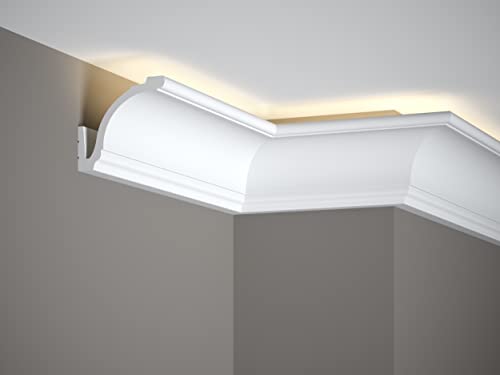 Mardom Decor MD161 Ceiling Strip Curtain Profile Trim Ceiling Profile Strip LED Suitable (1 Profile Strip = 2 Metres)