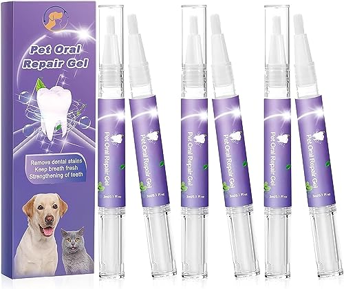 Pet Oral Repair Gel, Pet Breath Freshener Gel Care Cleaner, Pet Oral Restoration Whitening Gel (6 pcs)