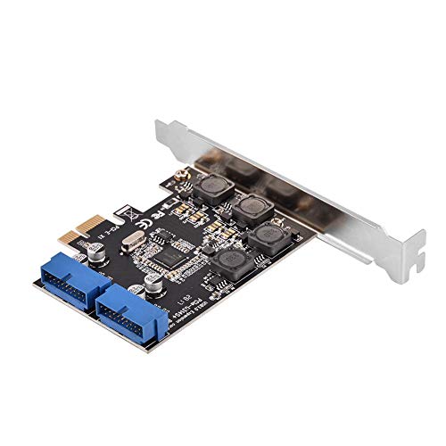Lazmin 2 Port USB 3.0 PCIE interne Karte, PCI-Express Erweiterungskarte bis zu 5 Gbit/s Chipsatz, 19 Pin USB 3.0 Kartenadapter mit niedrigem Profil