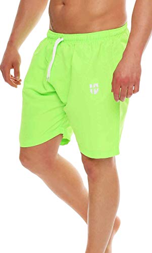 Gennadi Hoppe Herren Badeshorts Lange Badehose Strand Shorts Boardshorts H6525 n-grün M