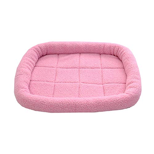 ZXGQF Hundebett Weiche Gemütliche Hundekiste Mat Pad Cover Pet Bett Kissen Waschbar (L/75 * 65cm,Pink)