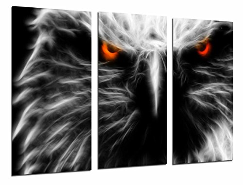 Wandbild - Tieradler-Augen des Feuers, wildes Leben, 97 x 62 cm, Holzdruck - XXL Format - Kunstdruck, ref.26792