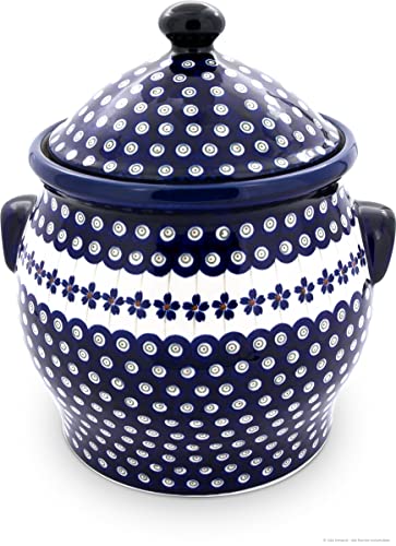 Bunzlauer Keramik Original 5 Liter Kartoffeltopf Mehrzwecktopf Keramiktopf mit Deckel und 6 Belüftungslöcher (GU-1101/166a)