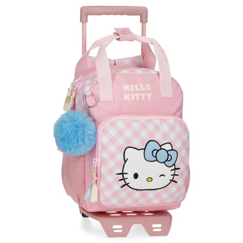 Hello Kitty Wink Vorschulrucksack mit Trolley, rosa, 23 x 28 x 10 cm, Polyester, 6,44 l, Rosa, Vorschulrucksack mit Trolley