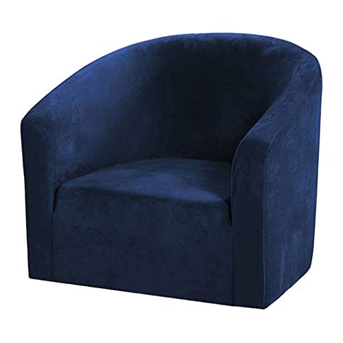 Tubayia Stretch Samt Sesselbezug Sesselhusse Ohrensessel Schonbezug Sofabezug Sesselschoner (Marineblau)