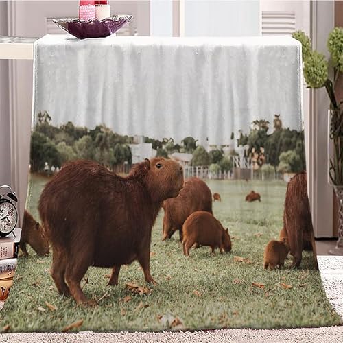Blanket 220x200 Grünes Capybara Flanell Decke Outdoor Decke 1 Stück Kuscheldecke Wärmedecke Gelten Deko Schlafzimmer Zimmer Deko Camping Bett Junges Mädchens Erwachsener