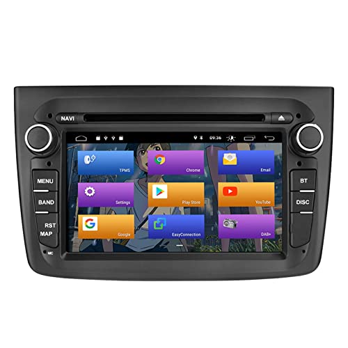 BOOYES Für Alfa Romeo Mito 2008-2012 Android 10.0 Single Din 7"Auto DVD-Player Multimedia GPS-Navigation Auto Radio Stereo-Unterstützung Auto Auto Play/TPMS/OBD / 4G WiFi/DAB/SWC (Black)