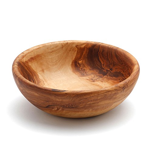 NATUREHOME Olivenholz Schale Obstschale - 22 cm Dekoschale Holzschale Geschirr für Buddha Bowl Salat & Kekse - Handgemacht, Umweltfreundlich