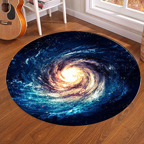 Runde Bedruckte Wohnzimmer Teppich Eintrag rutschfeste Matte Bodenmatte 140Cm Galaxie