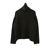 MIlAodE Damen High Hals Pullover Lässige Pullover Solide Basic Pullover für Damen (Einheitsgröße Kaffee)