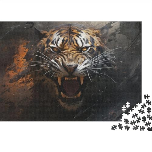 Tiger 1000 Teile Puzzle für Erwachsene, unterhaltsames Bildungsspiel, Spielzeug, geistiges Spiel, Dekoration, Entspannung und Intelligenz, 1000 Teile (75 x 50 cm)