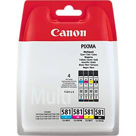 Original Canon Tintenpatronen CLI-581 CMYK, Mixpack, cyan, magenta, gelb, schwarz