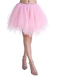 Karneval Erwachsene Damen 80's Tüllrock Tütü Röcke Tüll Petticoat Tutu Rosa