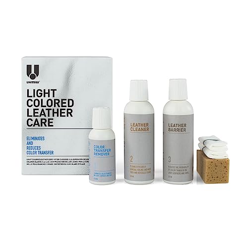 Uniters Lederpflege-Set Maxi Light Colored Leather Care Kit Tücher Schwamm Remover Cleaner Barrier Pflegemittel Reinigungsset Leder