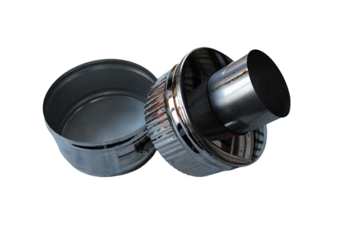 HST Ofenrohr Teile Edelstahl doppelwandig Rauchrohr Kaminrohr Durchmesser 150 mm isoliert (Adapter von 130 auf 150 mm)
