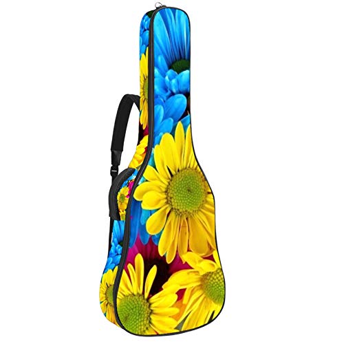 Gitarrentasche mit Reißverschluss, wasserdicht, weich, für Bassgitarre, Akustik- und klassische Folk-Gitarre, Daisy Flowers Bloom