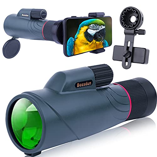 Monokulares Teleskop 10-20x50 Leistungsstarkes Monokular mit Smartphone-Adapter, High Power Vision für Erwachsene, für Vogelbeobachtung, Wildtiere, Konzerte, Sportspiele