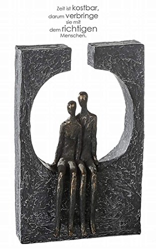 Casablanca - Skulptur Zweisamkeit - aus Poly bronzefarbene Figuren H 27,5 cm