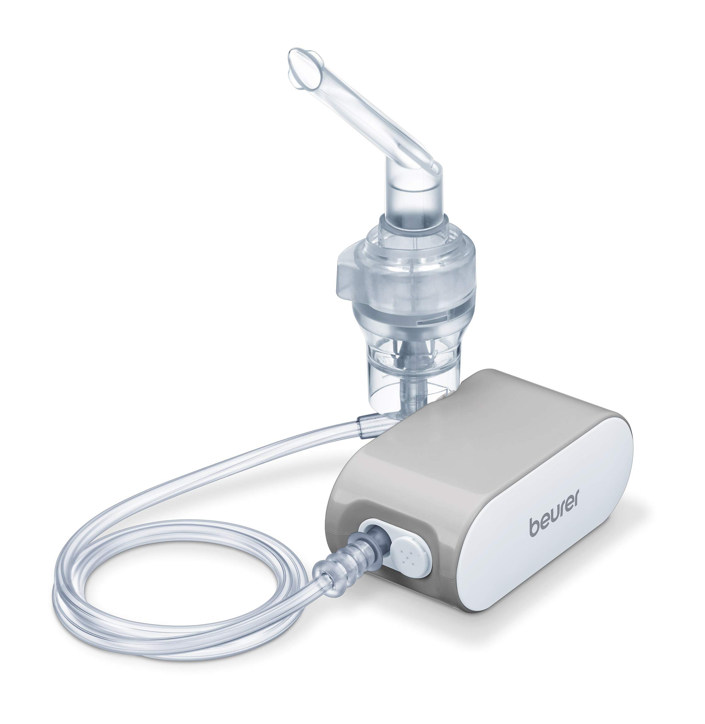 Beurer IH 58 Inhalator mit Kompressor-Drucklufttechnologie, leise, klein und leicht, zur Behandlung der oberen und unteren Atemwege mittels Verneblung von flüssigen Medikamenten