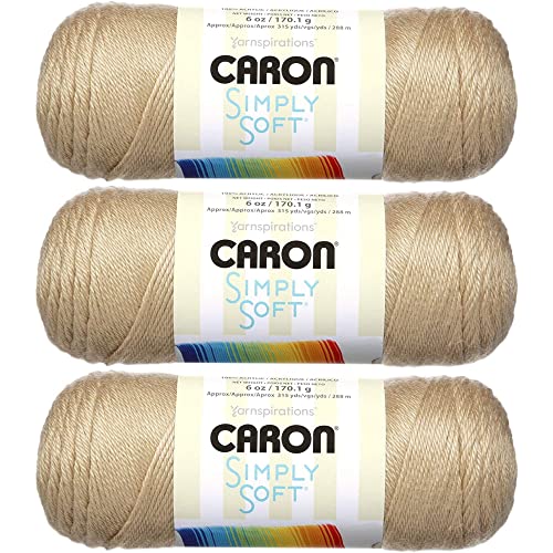 Caron, 170 g, Caron Simply Soft Strickgarn, 3 Stück, Bone_Parent #H97003-9703 Bone