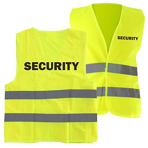 10 Stück Warnweste SECURITY Sicherheitsweste mit Druck auf Rücken und Brust