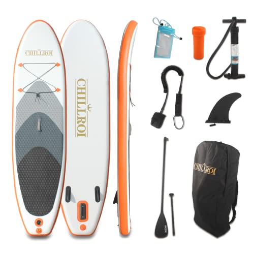 CHILLROI Stand-Up Paddling Board Wasserboard aufblasbar mit Rucksack u. Handpumpe