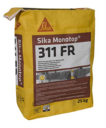Sika 74811 Monotop 311 FR Reparaturmörtel R3, fein, fiber und schnell, grau, 25 kg