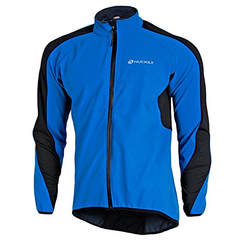 Fitsund Herren Fahrradjacke Langarm Fleece Radjacke MTB Jacket (Blau, L)